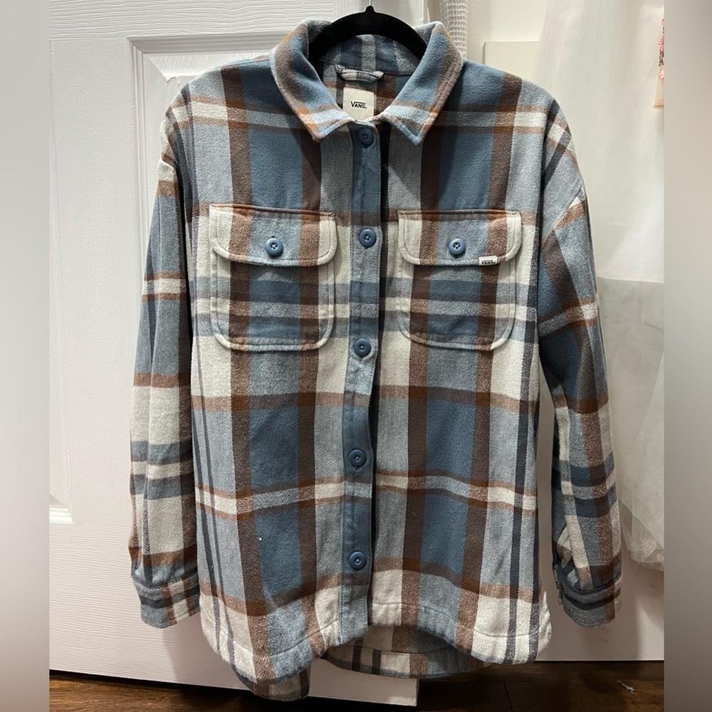 Vans Blue and Brown Flannel